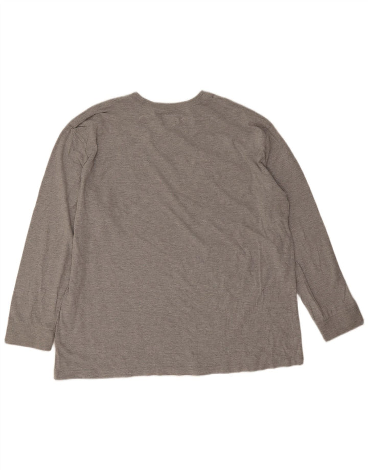 Dickies Mens Top Long Sleeve 2XL Grey Flecked Cotton