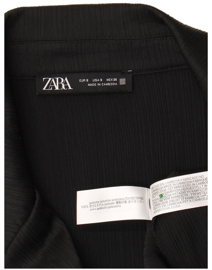 ZARA Womens Oversized 3/4 Sleeve Blazer Jacket UK 10 Small Black