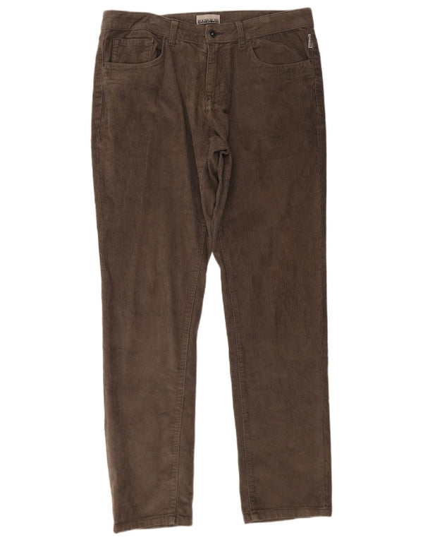 Pantaloni dritti da uomo in velluto a coste Napapijri W34 L34 cotone grigio