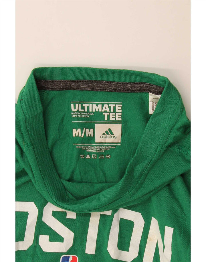 Adidas Mens Boston Celtics Graphic Top Long Sleeve Medium Green Polyester