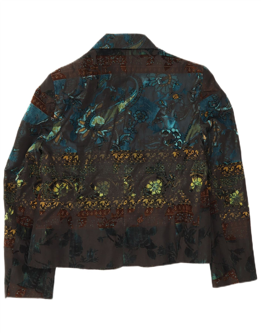 Vogue Womens 3 Button Blazer Jacket UK 14 Large Multicoloured Floral