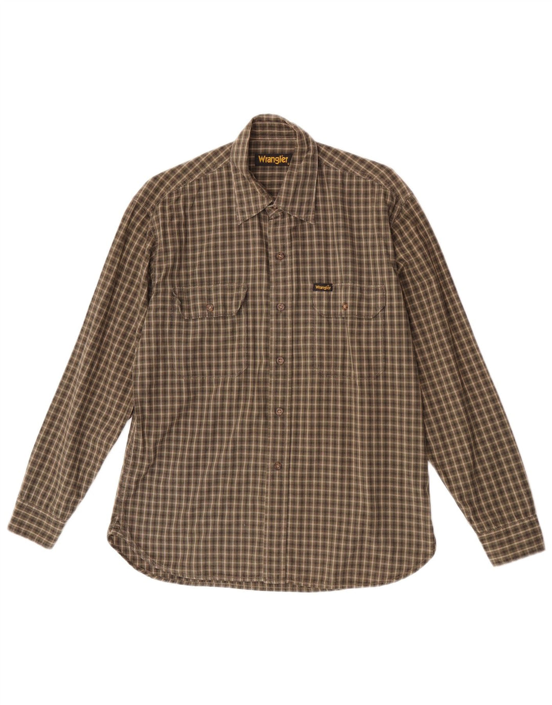 Wrangler Chemise Homme Petit Carreau Kaki Coton