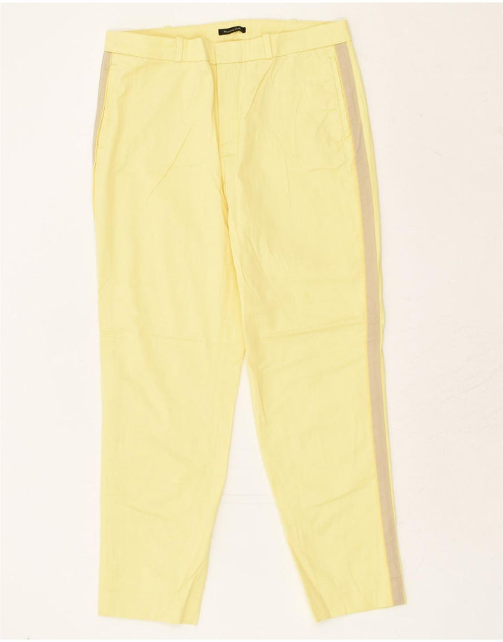 MASSIMO DUTTI Womens Slim Chino Trousers US 12 Large W34 L27 Yellow | Vintage Massimo Dutti | Thrift | Second-Hand Massimo Dutti | Used Clothing | Messina Hembry 