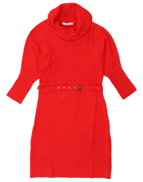 Karen Millen Womens Jumper Dress UK 12 Medium Red Wool
