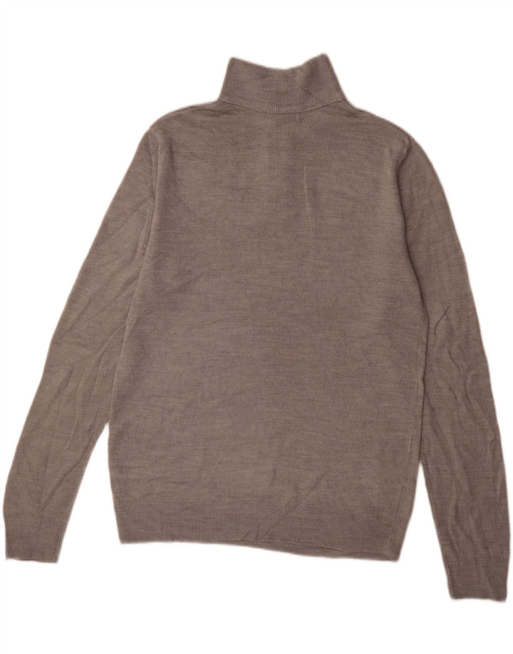 French Connection Mens Zip Neck Jumper Sweater Large Grey Acrylic
