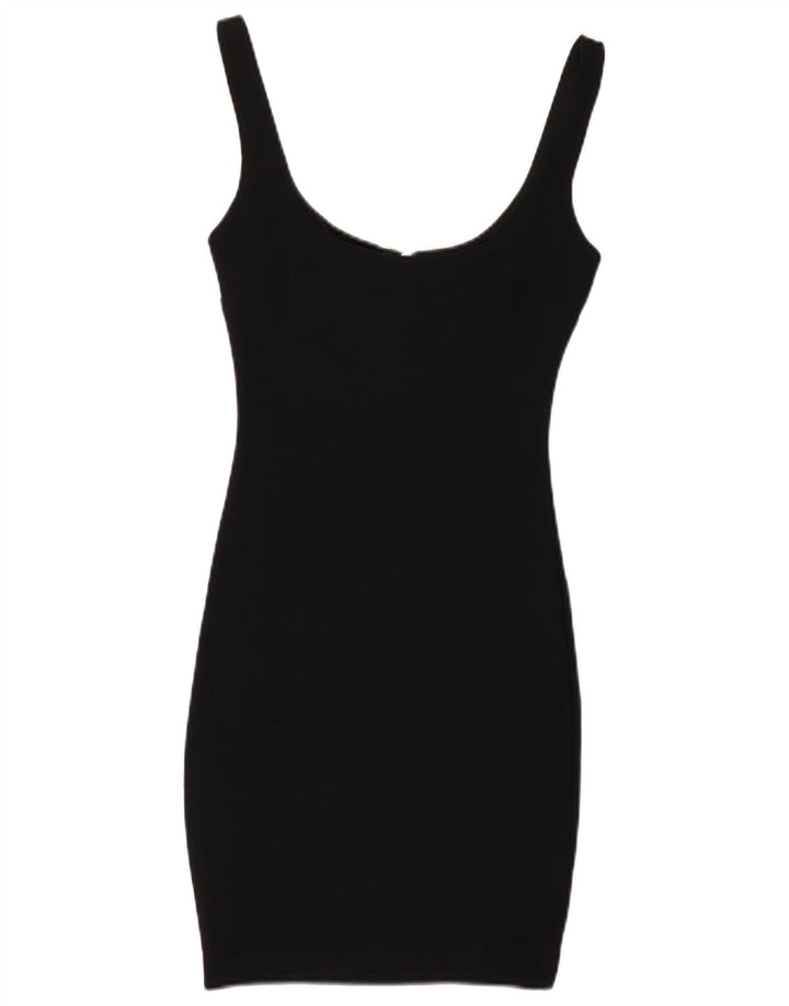 Zara Womens Sleeveless Bodycon Dress UK 8 Small Black Polyamide
