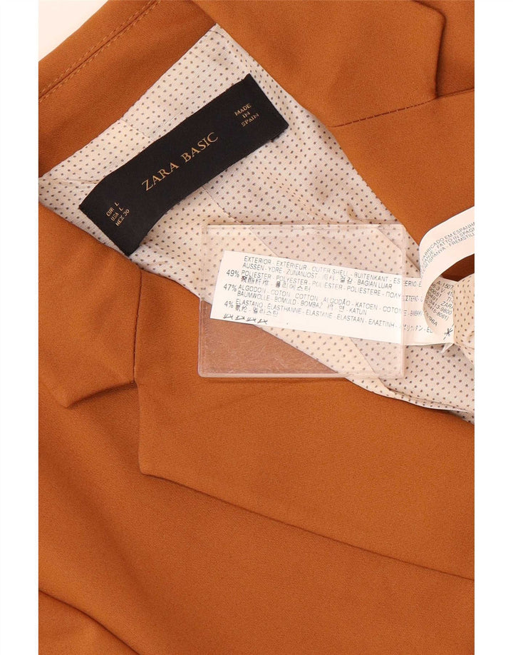 Zara Dame 1 Knap Blazer Jacket UK 14 Stor Beige Polyester