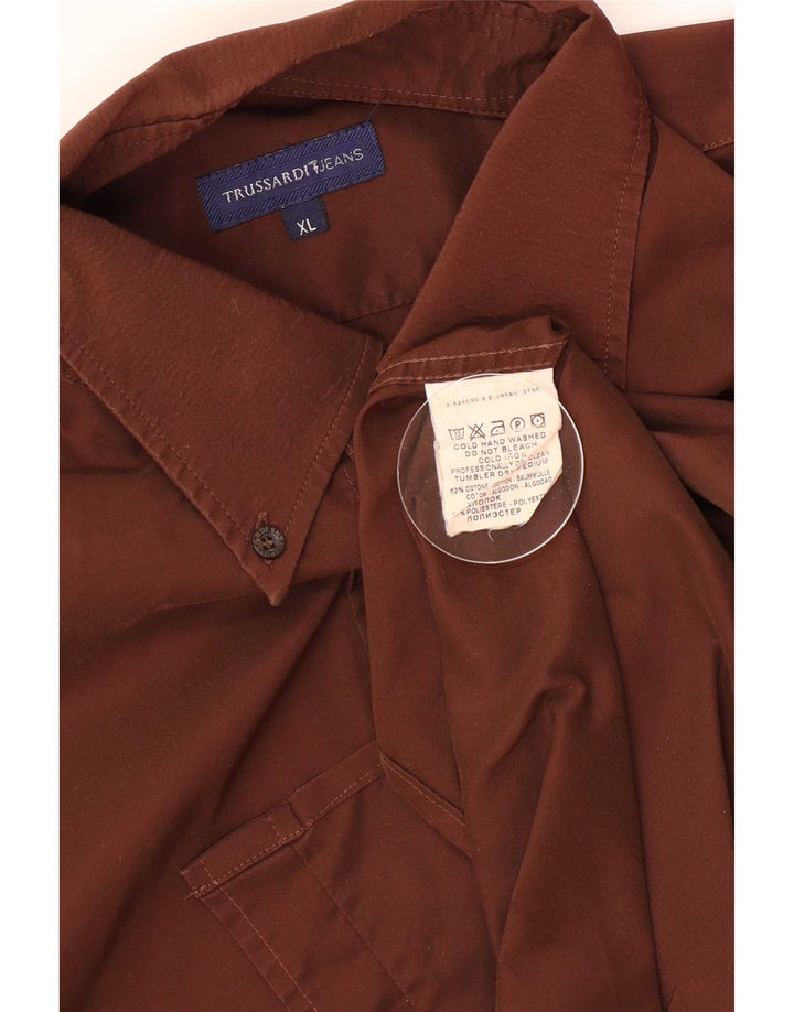 Trussardi Herrenhemd XL Braun Baumwolle