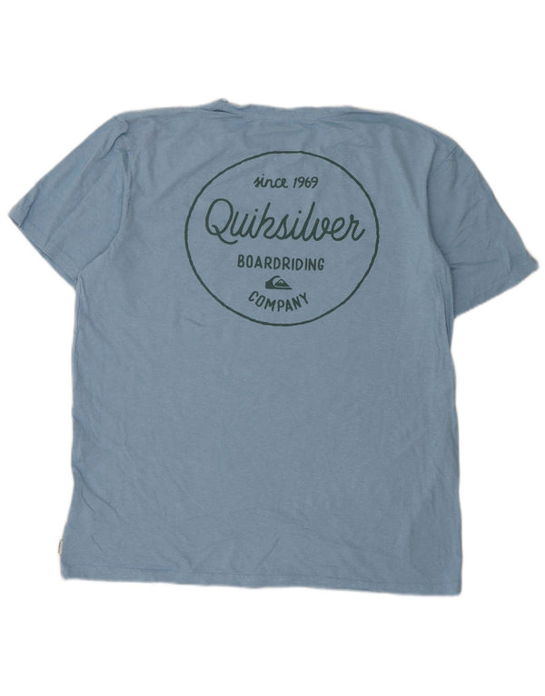 Quiksilver Mens Regular Fit Graphic T-Shirt Top XL Bleu Moucheté Coton