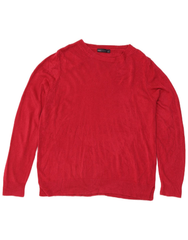 Suéter feminino Marks & Spencer com gola canoa Reino Unido 18 XL rosa acrílico
