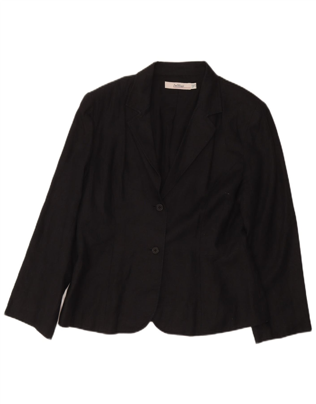 Inwear Dame 2 Button Blazer Jacket UK 14 Large Black Acetate