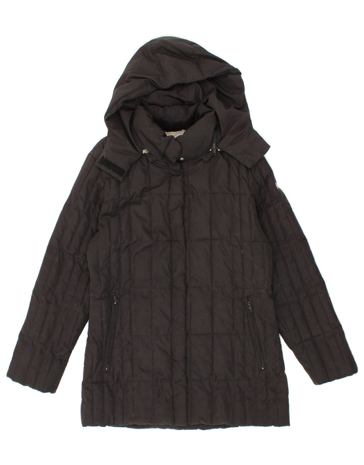 SERGIO TACCHINI Womens Hooded Padded Coat IT 46 Large Black Vintage Sergio Tacchini and Second-Hand Sergio Tacchini from Messina Hembry 
