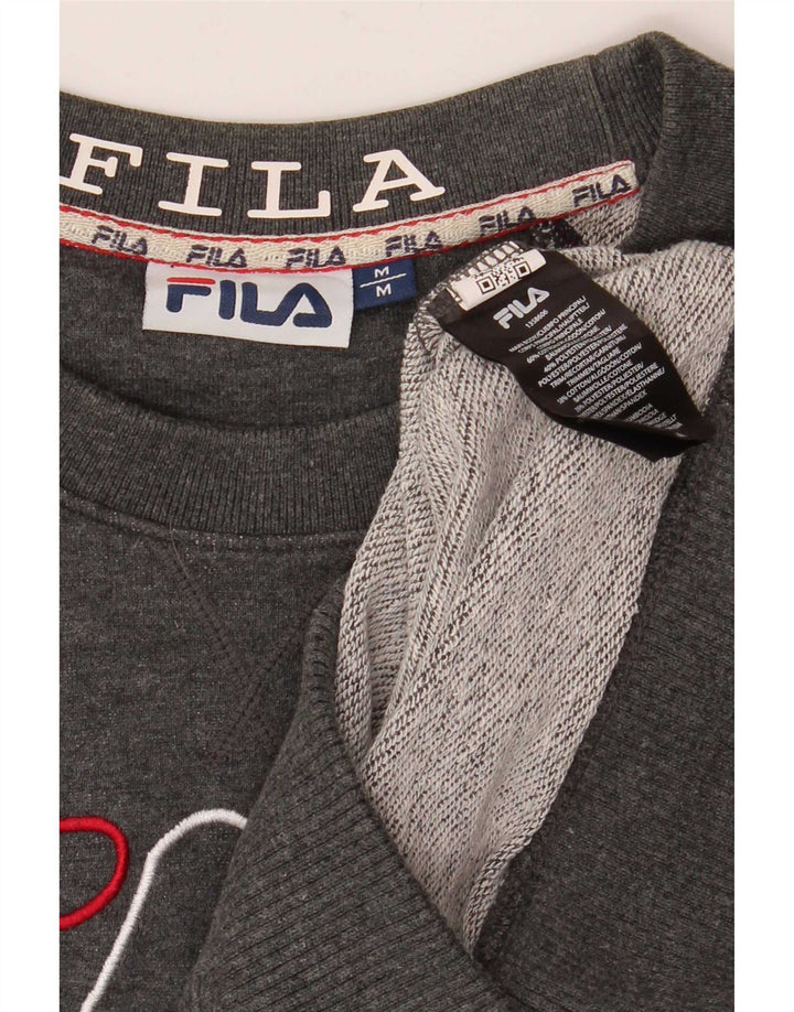 Fila Mens Graphic Sweatshirt Jumper Medium Grey Flecked Cotton