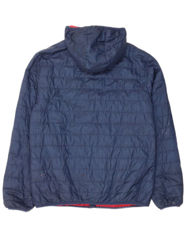 Umbro Mens Hooded Padded Jacket UK 40 Large Navy Blue Polyester
