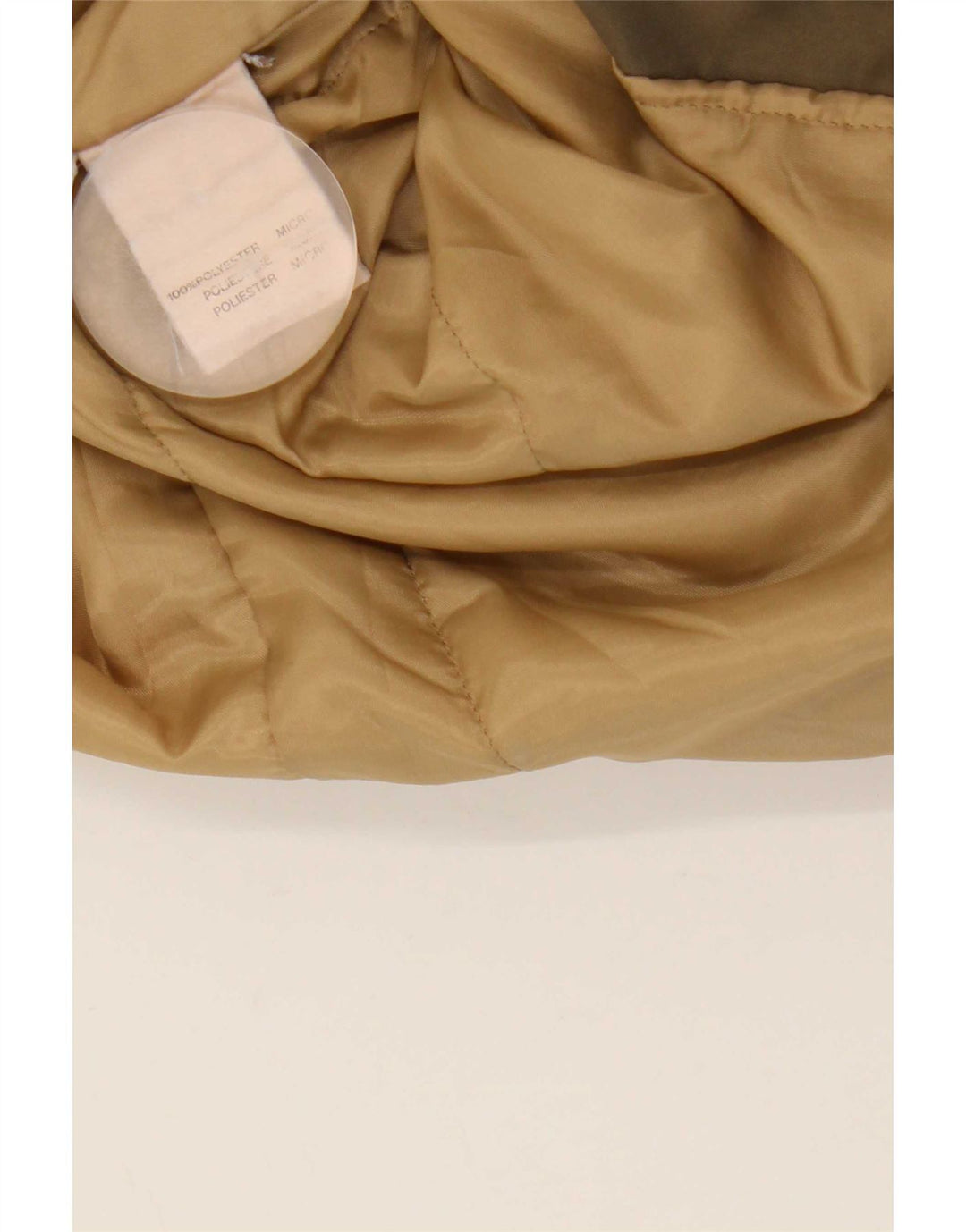 Vintage Womens Hooded Overcoat UK 14 Large Khaki Polyester