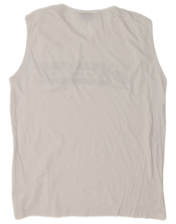 Lotto Herre Grafisk Vest Top UK 42/44 XL Hvid Bomuld