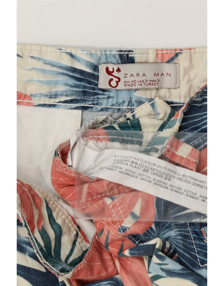 Zara Mens Cargo Shorts EU 40 Medium W31  Multicoloured Floral Cotton
