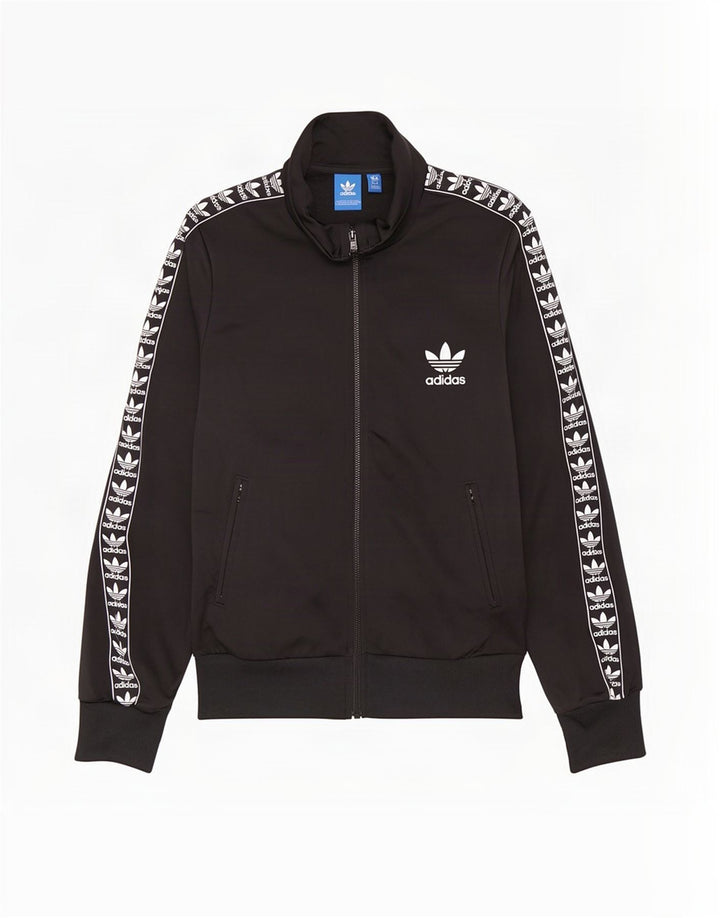 Giacca da ginnastica grafica da donna Adidas UK 10 piccola poliestere nero