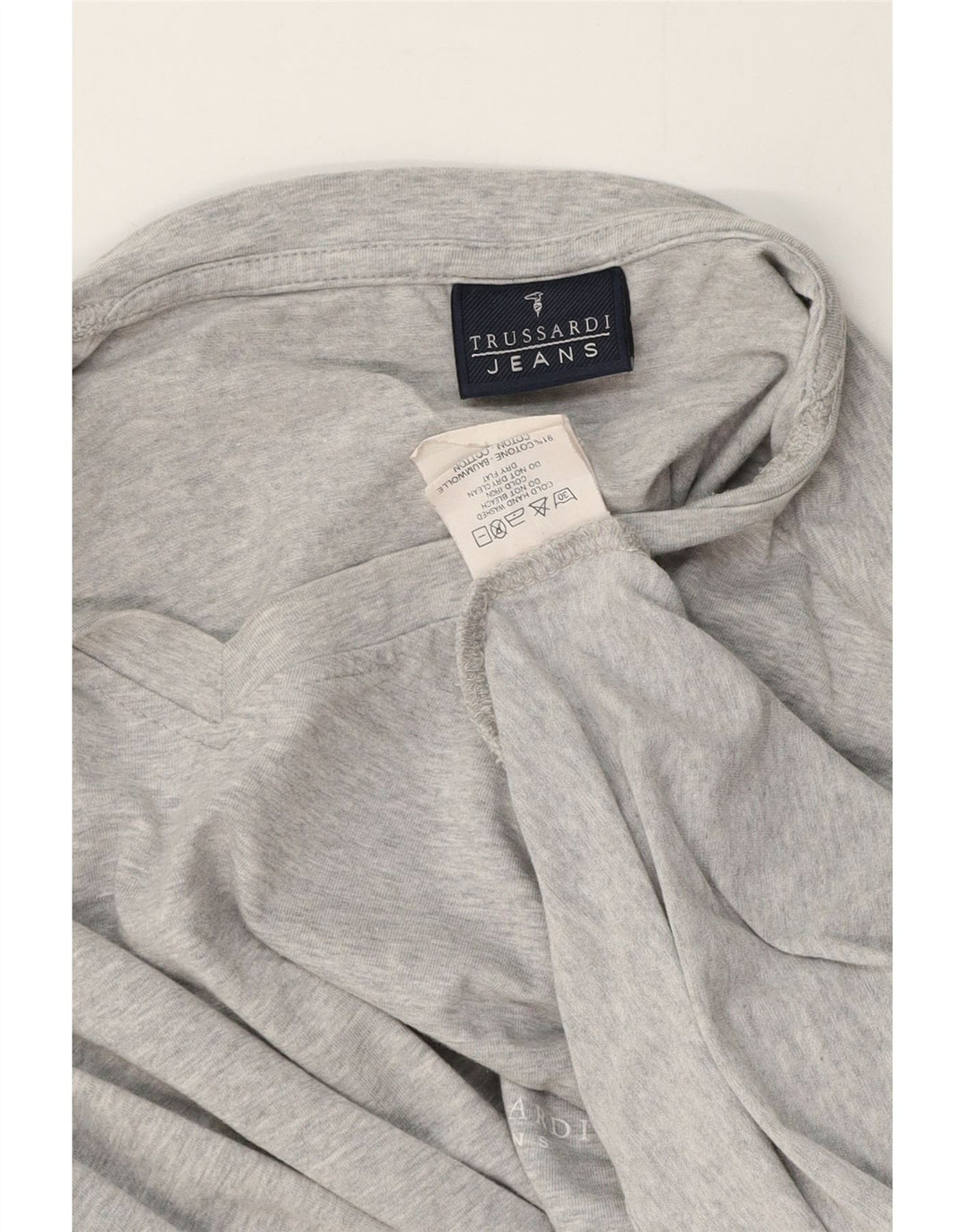 Trussardi Jeans Mens Top Long Sleeve Medium Grey Flecked Cotton