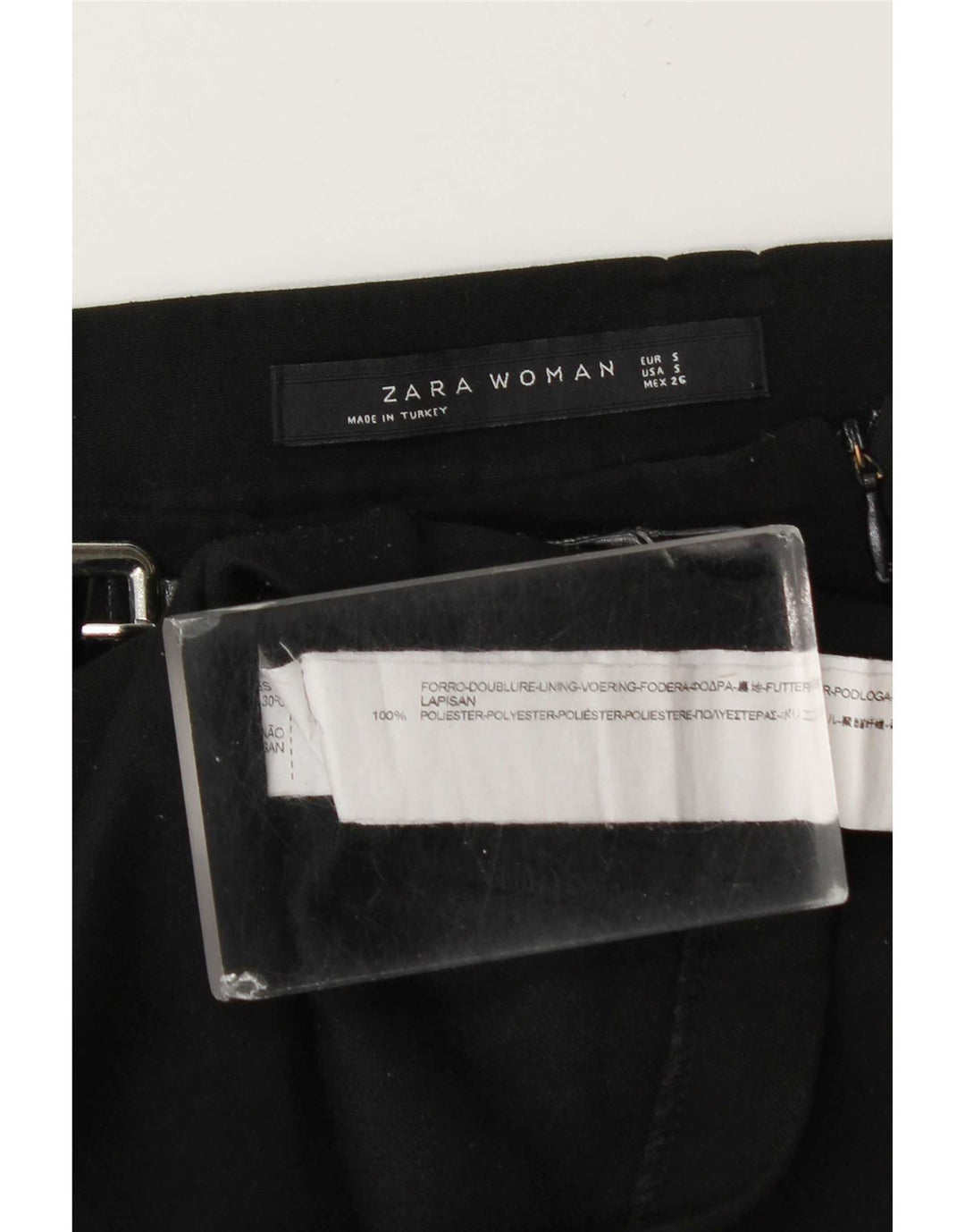 Zara Damen Minirock Small W27 Schwarz Polyester
