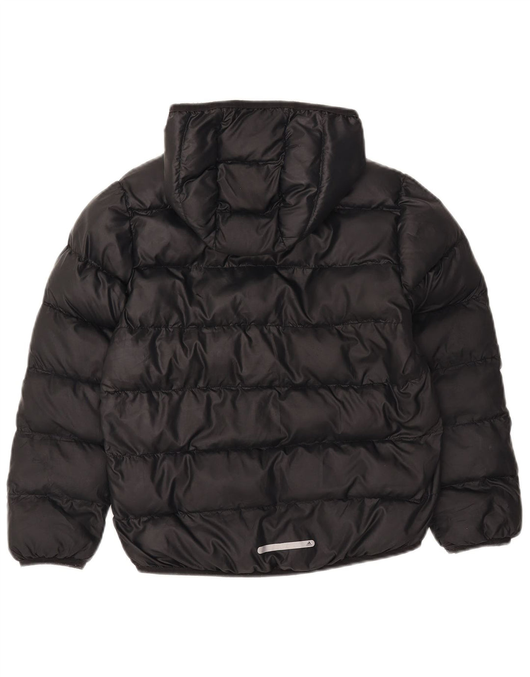 Jachetă căptușită cu glugă ADIDAS pentru băieți 9-10 ani, poliester negru