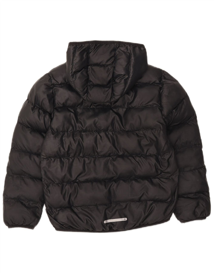 Jachetă căptușită cu glugă ADIDAS pentru băieți 9-10 ani, poliester negru