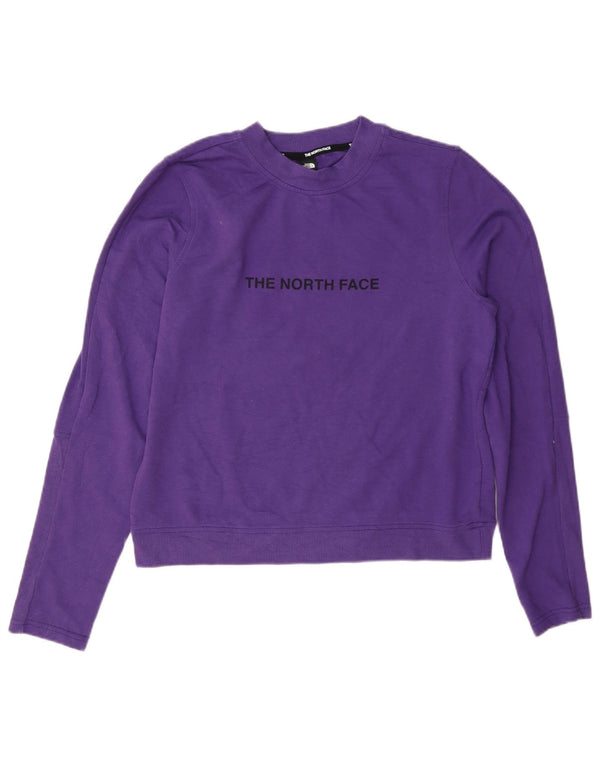 The North Face Womens Graphic Sweatshirt Jumper UK 14 Medium Purple Cotton