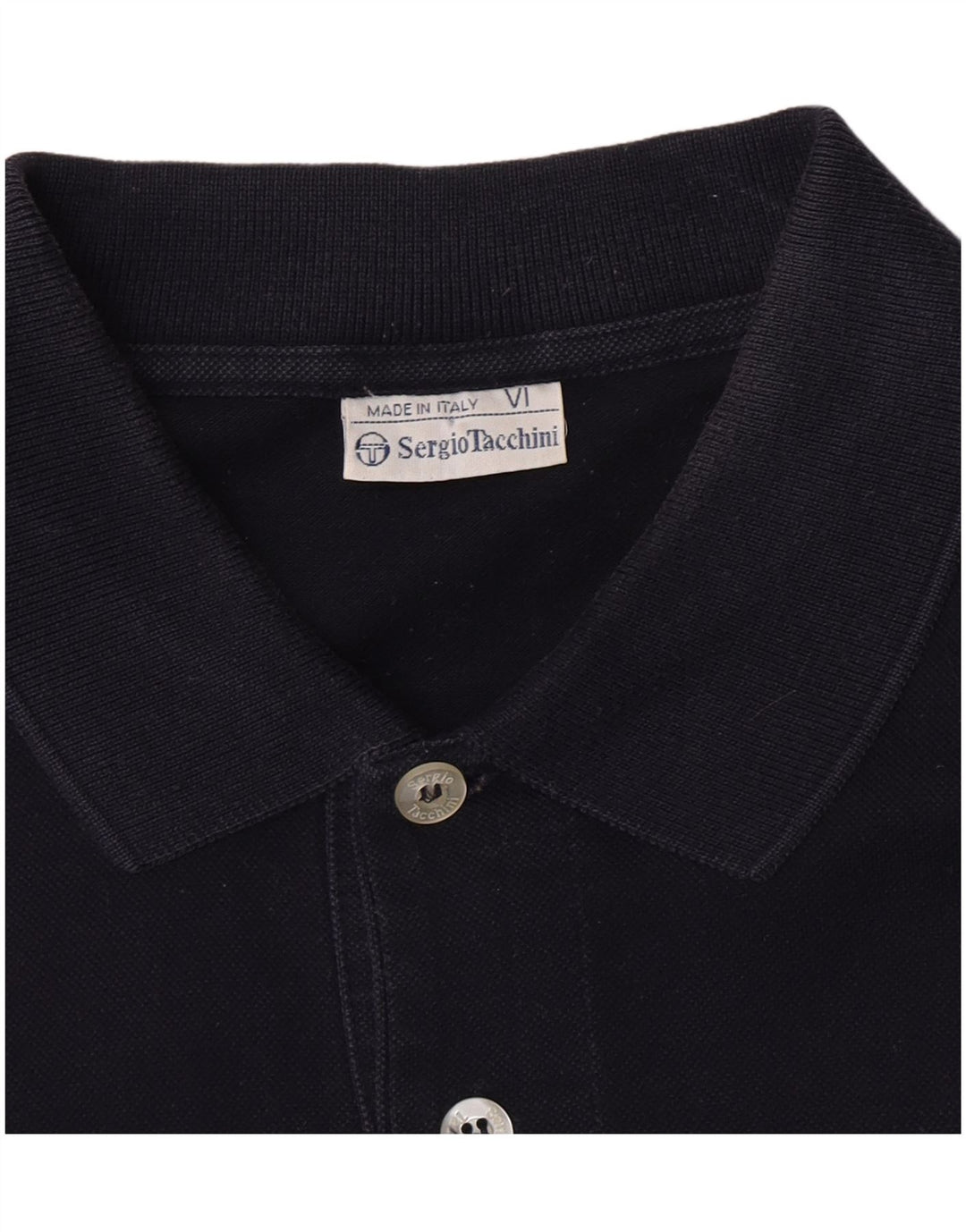 Sergio Tacchini Mens Polo Shirt Large Navy Blue Cotton
