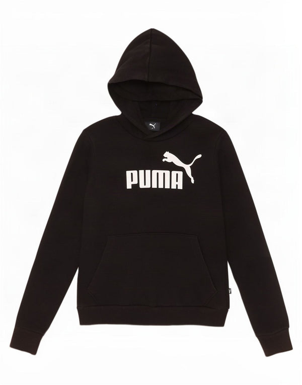 Puma Womens Graphic Hoodie Pullover UK 10 Small Schwarz Baumwolle