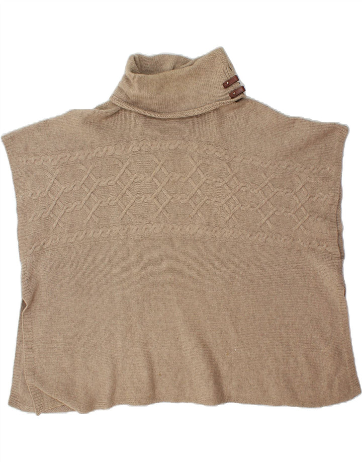 MASSIMO DUTTI Womens Oversized Roll Neck Poncho Jumper UK 10 Small Brown Vintage Massimo Dutti and Second-Hand Massimo Dutti from Messina Hembry 