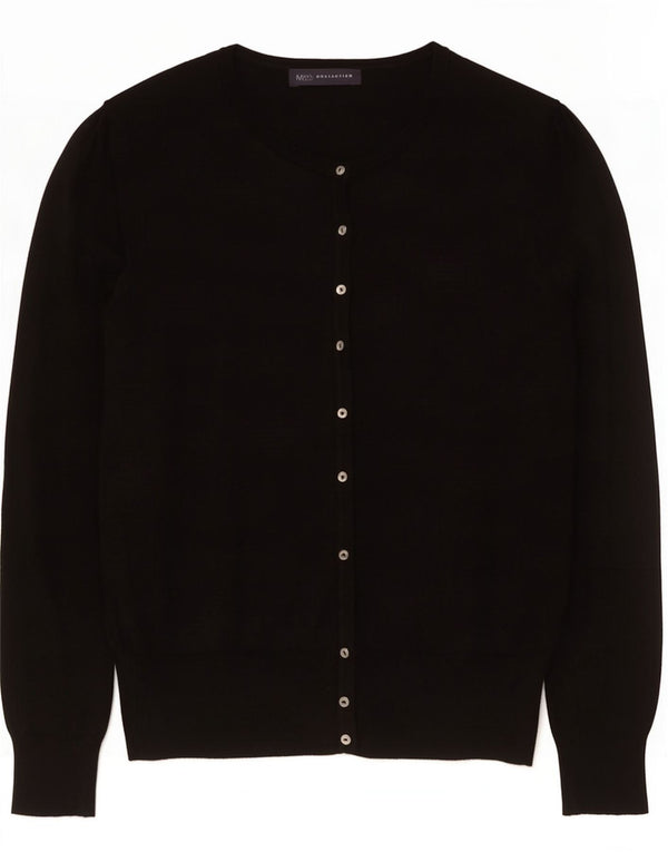 Marks & Spencer Damen-Cardigan-Pullover UK 10 Small Schwarze Viskose