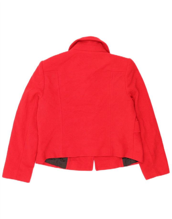 Marks & Spencer Womens Petite Crop 3 Button Blazer Jacket UK 14 Large Red