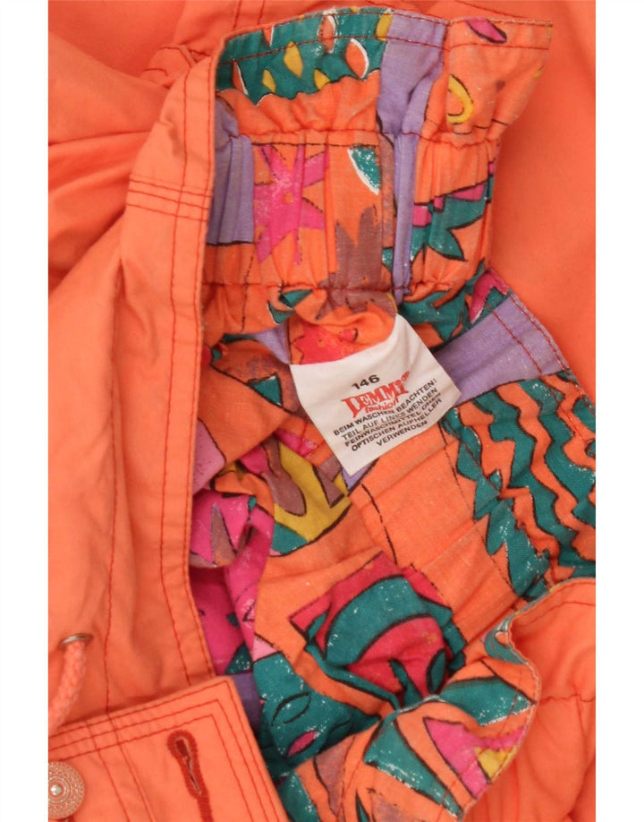 Vintage Girls Ski Jacket 11-12 Years Orange Nylon