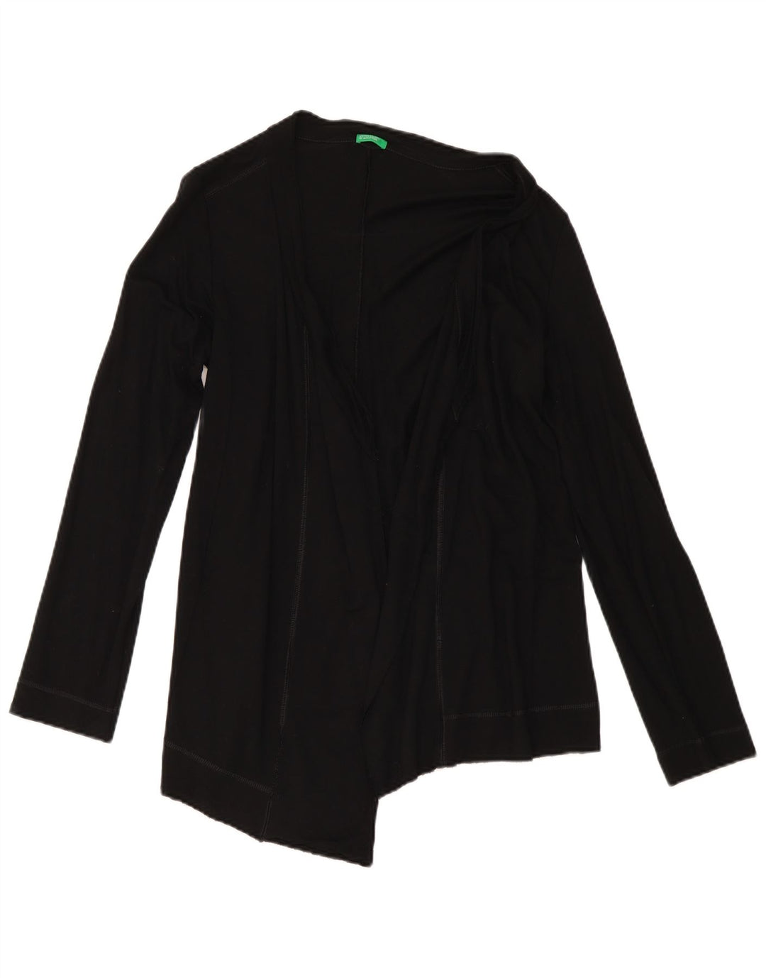 Benetton Womens Asymmetric Cardigan Sweater UK 12 Medium Black