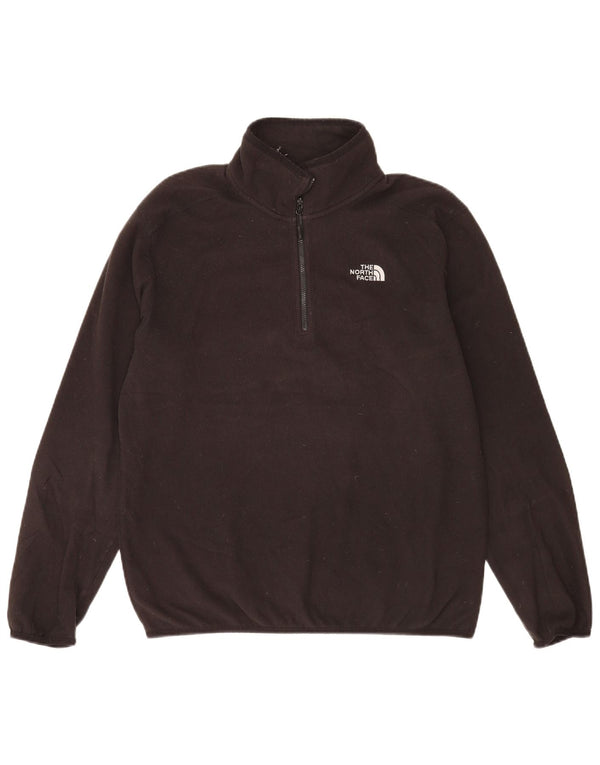 The North Face Mens Zip Neck Fleece Jumper Medium Black Polyester