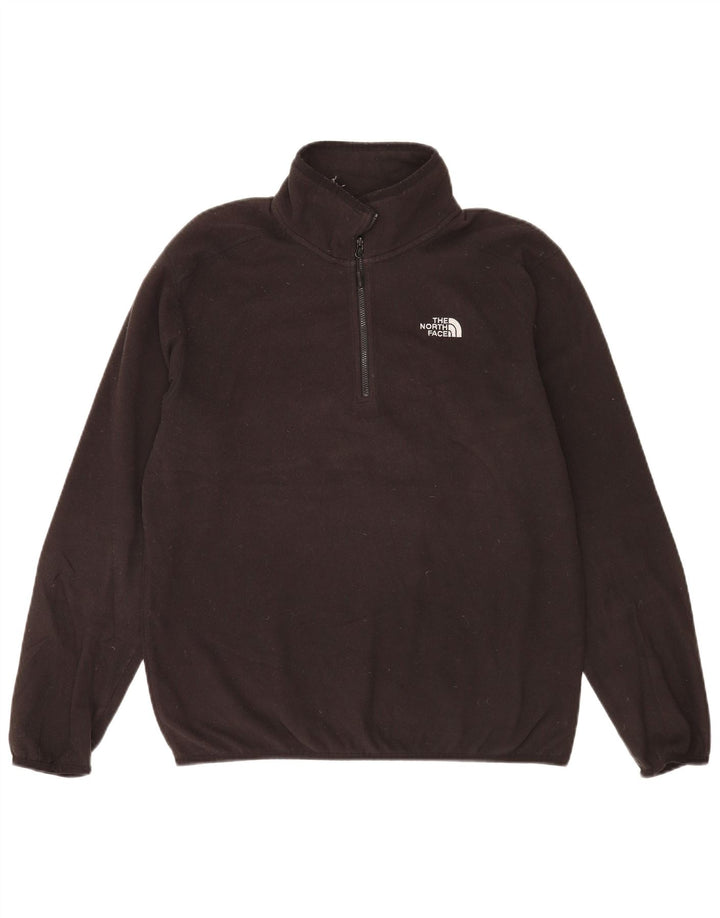 The North Face Mens Zip Neck Fleece Jumper Medium Black Polyester
