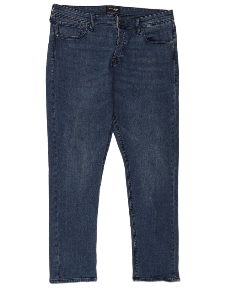 Jack & Jones Mens Slim Jeans W36 L32 Blue Cotton