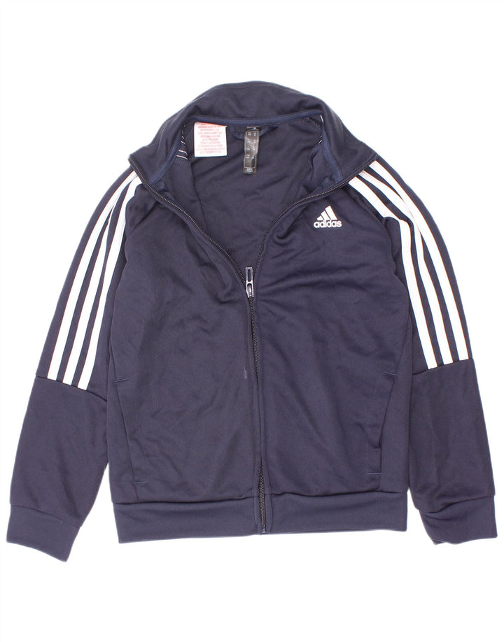 Adidas Boys Aeroready Tracksuit Topjakke 7-8 år Navy Blue Polyester