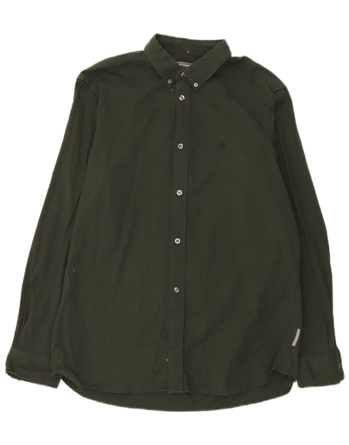 French Connection Mens Shirt XL Green Cotton