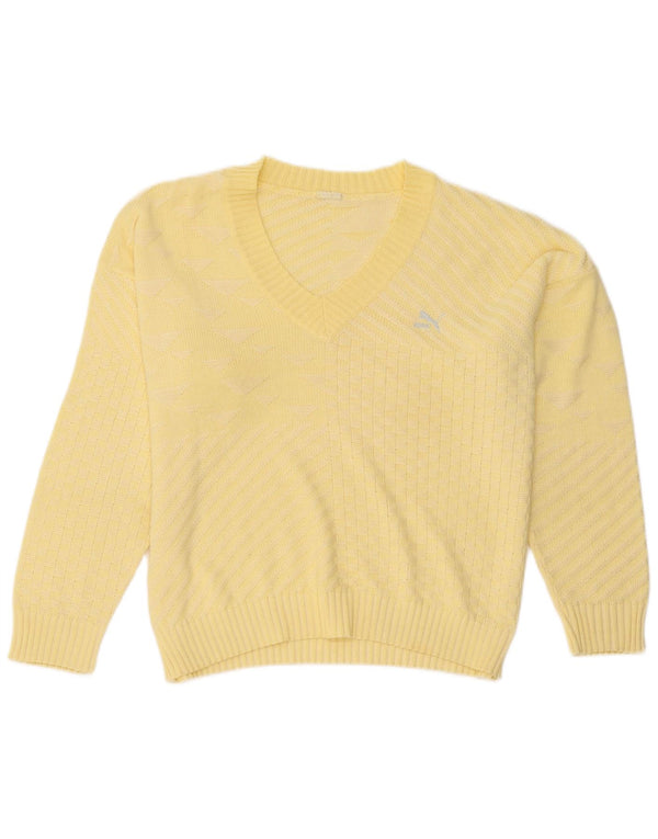 Puma Dame V-hals sweater UK 18 XL Gul
