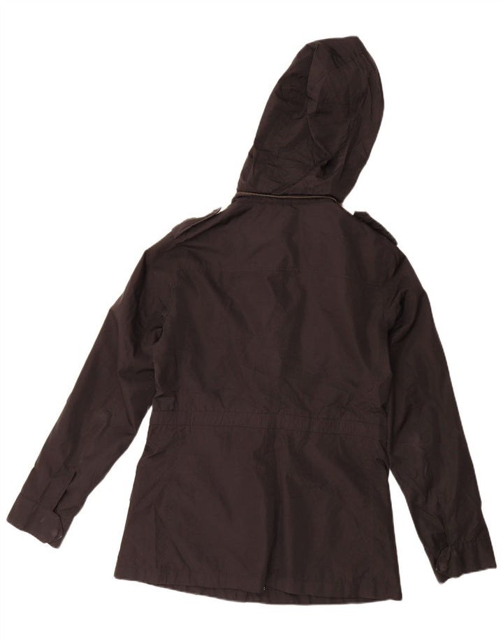 Massimo Dutti Dame Hooded Parka Jacket UK 14 Medium Black