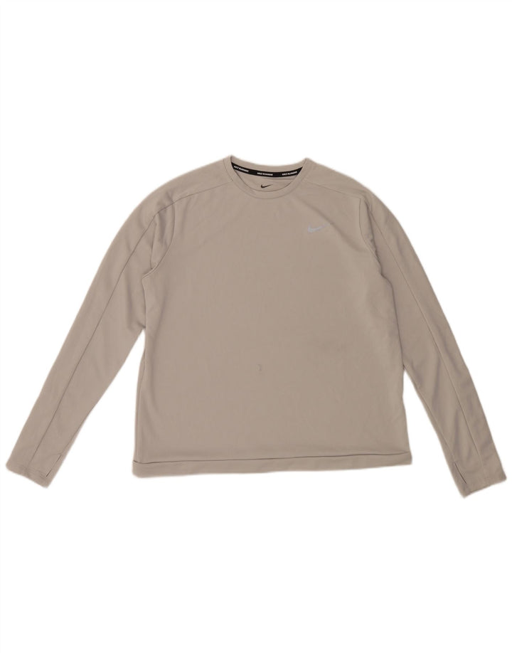 Nike Womens Top Long Sleeve UK 16 Large Grey