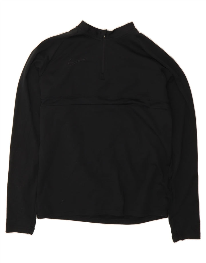 NIKE Boys Dri Fit Zip Neck Pullover Tracksuit Top 13-14 Years XL Black Vintage Nike and Second-Hand Nike from Messina Hembry 