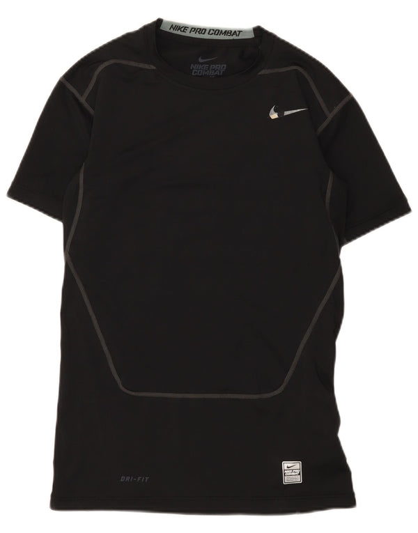 Nike Womens Dri Fit Graphic T-Shirt Top UK 16 Large Noir Polyester