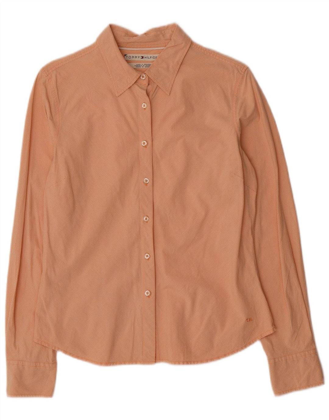 Tommy Hilfiger Chemise Femme US 8 Medium Orange Vichy Coton