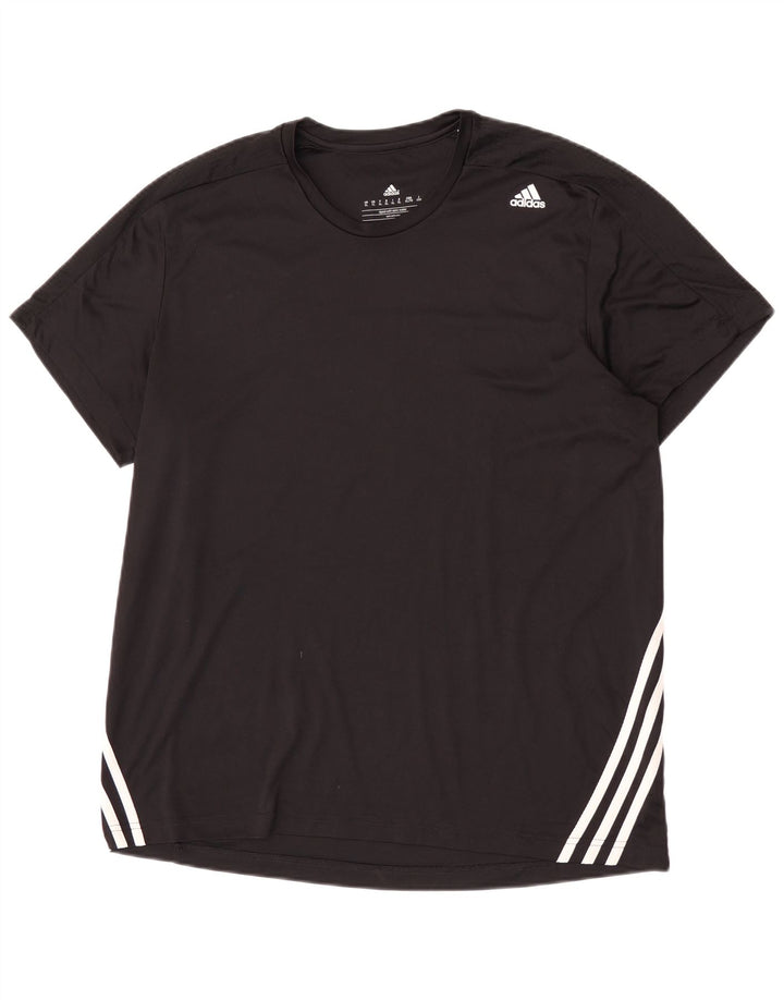 Adidas Mens Climalite T-Shirt Top XL Black Polyester