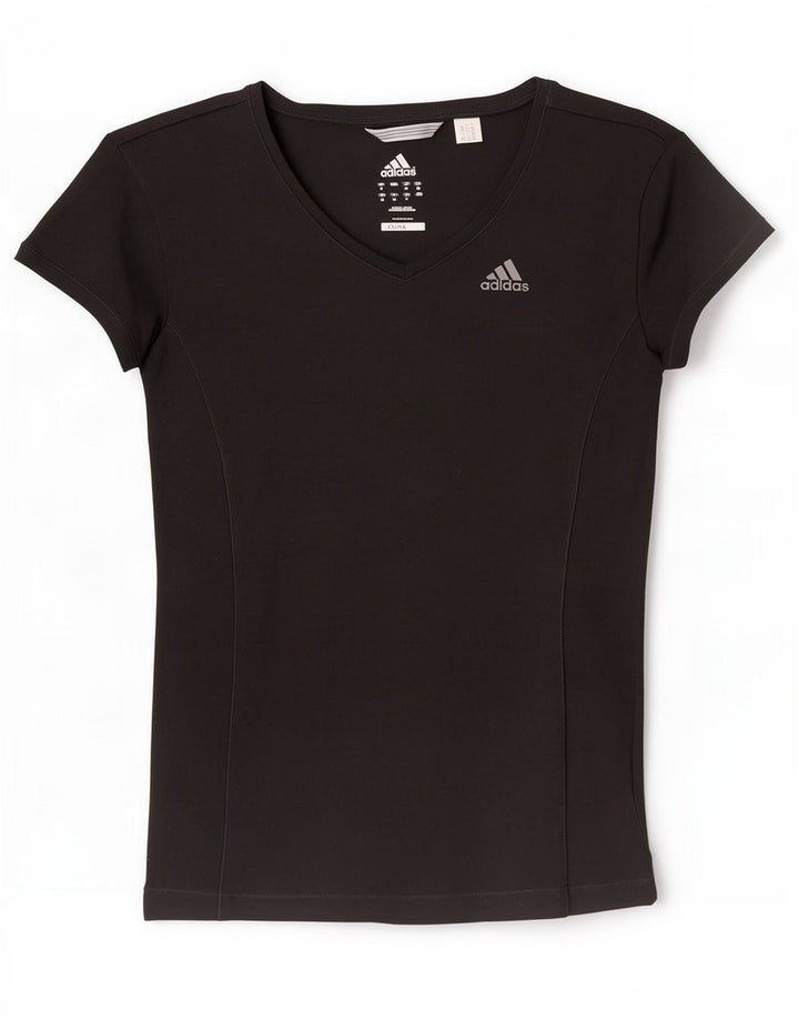 T-shirt Adidas Climalite da donna Top UK 8 Small Poliestere nero
