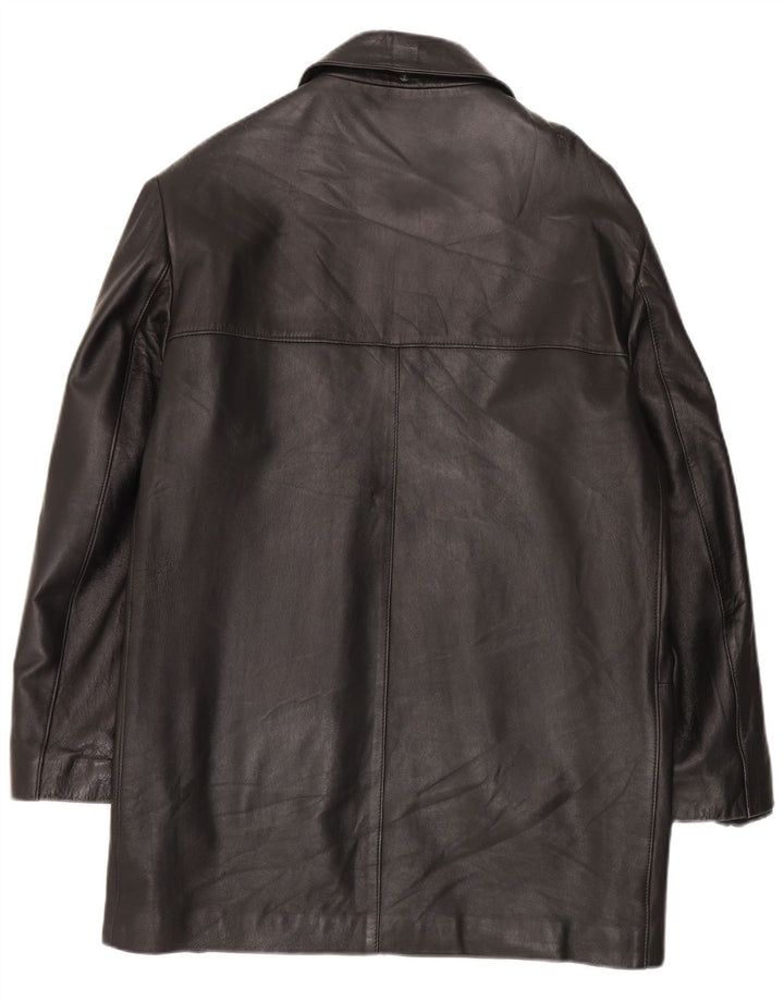Giacca in pelle vintage da uomo vestibilità regolare UK 40 grande nera