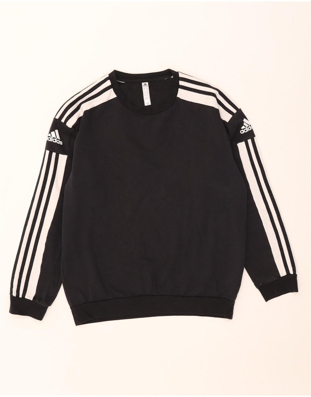 Adidas Mens Graphic Sweatshirt Jumper Medium Black Colourblock Cotton