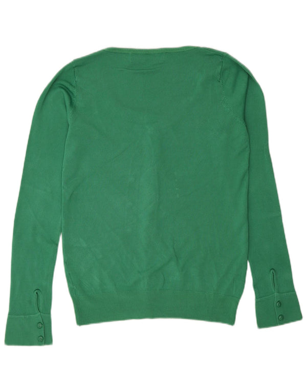 Zara Damen-Cardigan-Pullover UK 12 Mittelgrüner Rayon